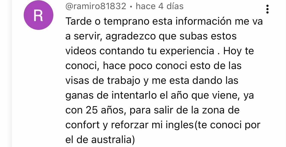Testimonio de clienta Bar Viajes